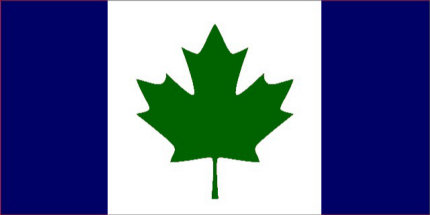 Canada flag blue with green, the way it oughtta be