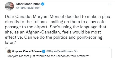 She ain’t heavy. She’s a lightweight. Nonetheless, the Taliban are her “brothers” She ain’t heavy. She’s a lightweight. Nonetheless, the Taliban are her “brothers”